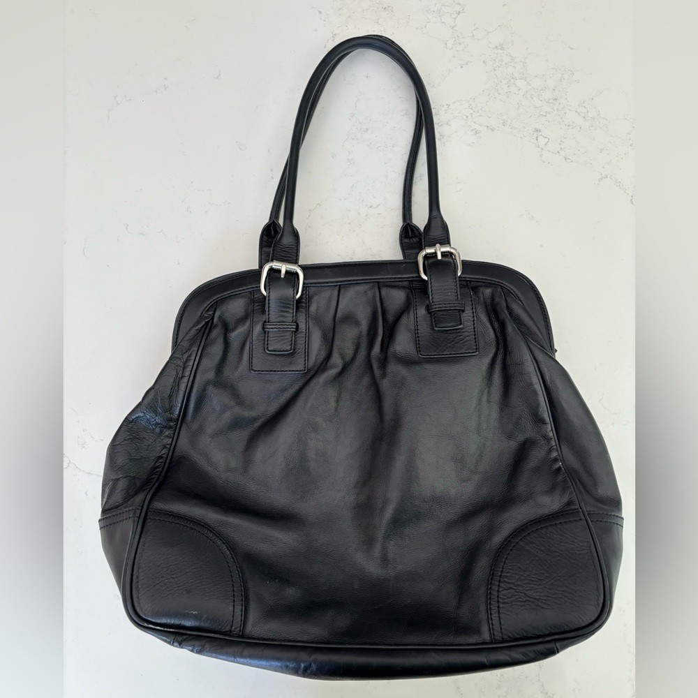 Club Monaco Large Black Leather Purse